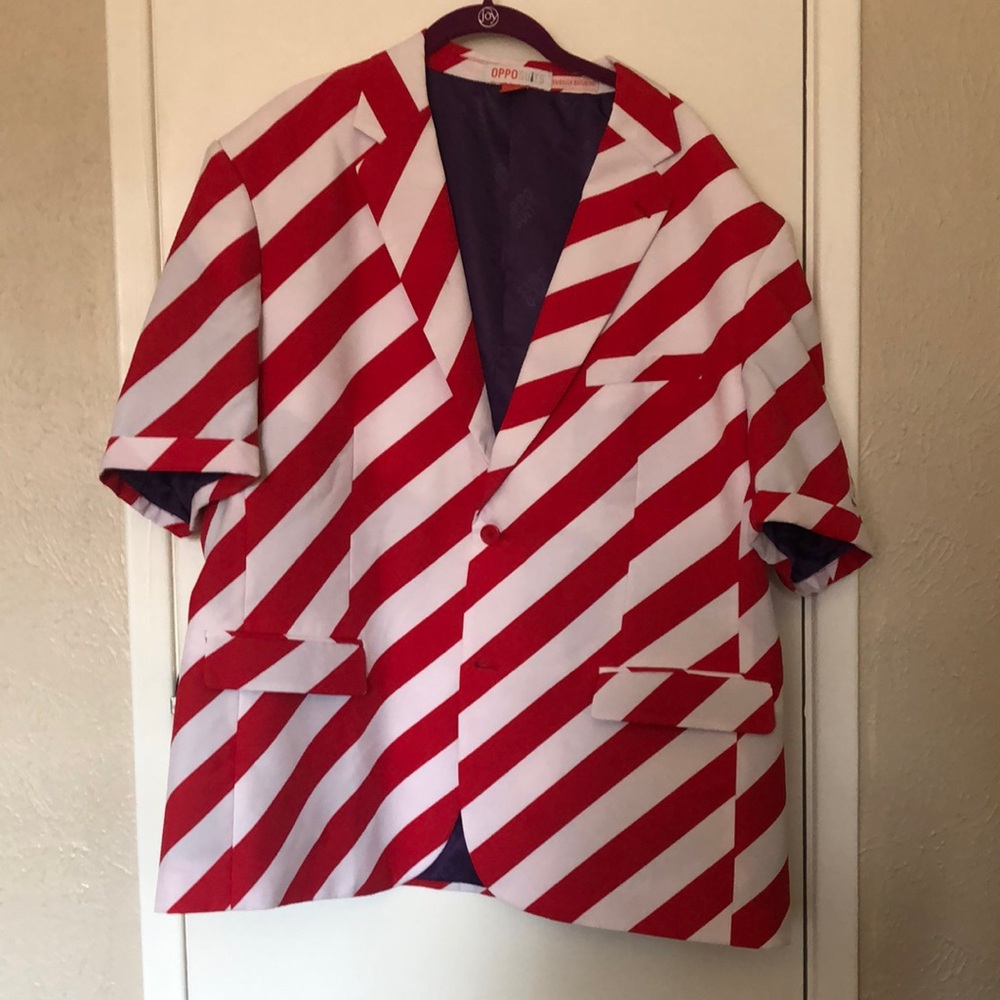 Red and white men’s jacket